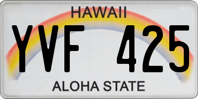 HI license plate YVF425