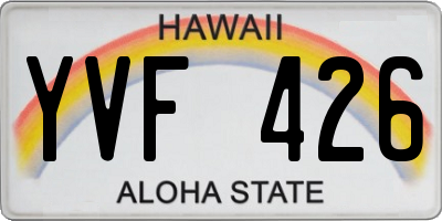 HI license plate YVF426