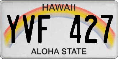 HI license plate YVF427