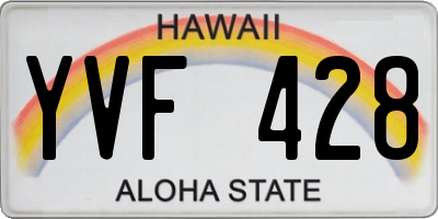 HI license plate YVF428