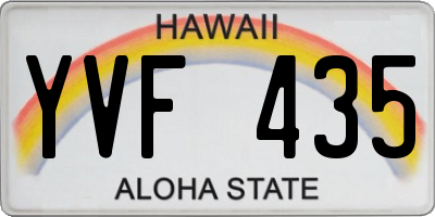 HI license plate YVF435
