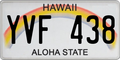 HI license plate YVF438