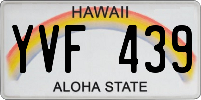 HI license plate YVF439