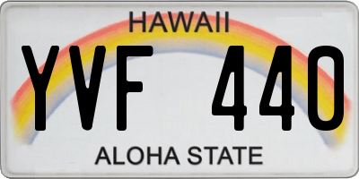 HI license plate YVF440