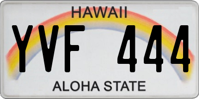 HI license plate YVF444
