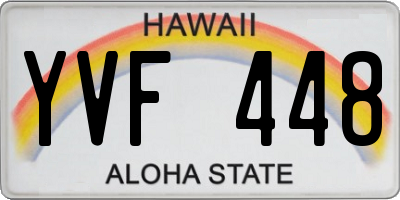 HI license plate YVF448