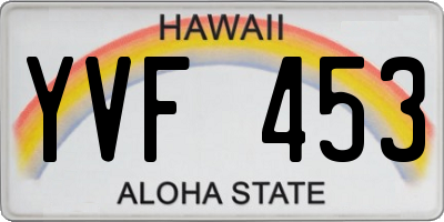 HI license plate YVF453