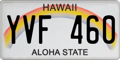 HI license plate YVF460