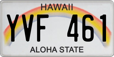 HI license plate YVF461