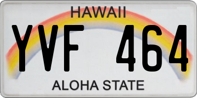 HI license plate YVF464