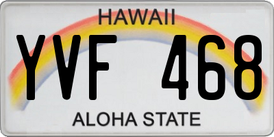 HI license plate YVF468