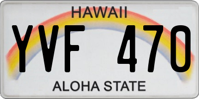 HI license plate YVF470