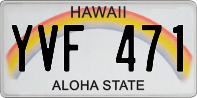 HI license plate YVF471