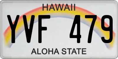 HI license plate YVF479