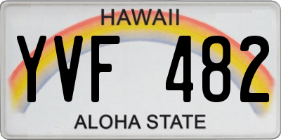 HI license plate YVF482