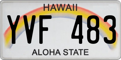 HI license plate YVF483