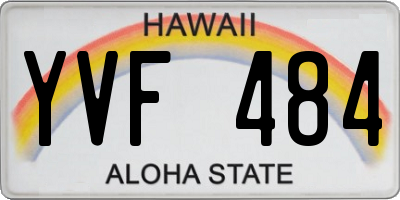 HI license plate YVF484