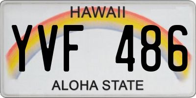HI license plate YVF486