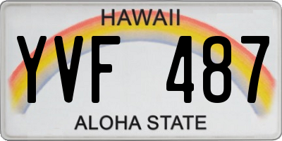 HI license plate YVF487
