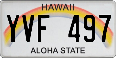 HI license plate YVF497