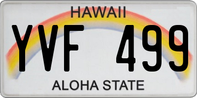HI license plate YVF499