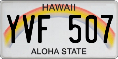 HI license plate YVF507