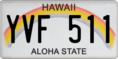 HI license plate YVF511