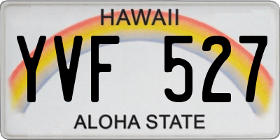 HI license plate YVF527