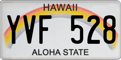 HI license plate YVF528