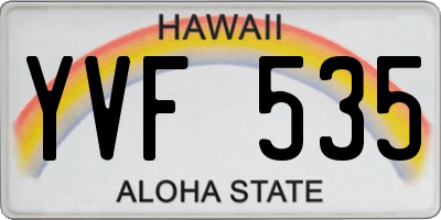 HI license plate YVF535