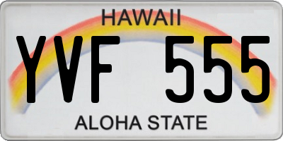 HI license plate YVF555