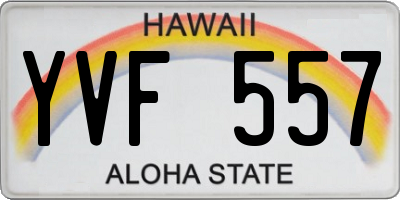 HI license plate YVF557