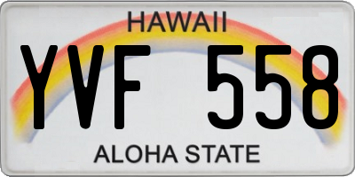 HI license plate YVF558
