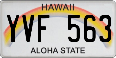HI license plate YVF563