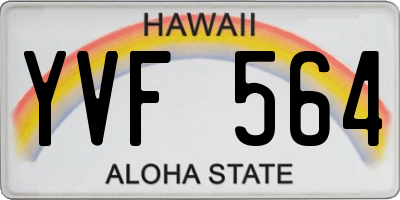HI license plate YVF564