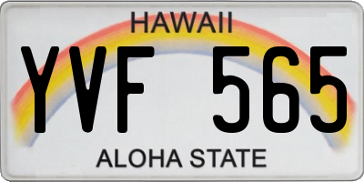 HI license plate YVF565