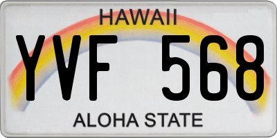 HI license plate YVF568