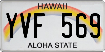 HI license plate YVF569