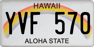 HI license plate YVF570