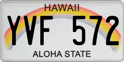 HI license plate YVF572