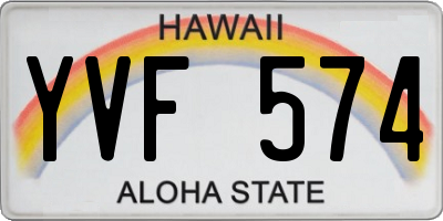HI license plate YVF574