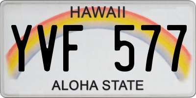 HI license plate YVF577