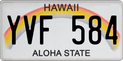 HI license plate YVF584