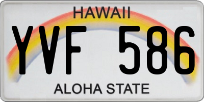HI license plate YVF586