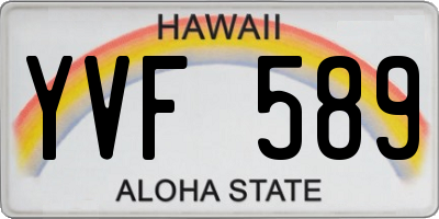 HI license plate YVF589