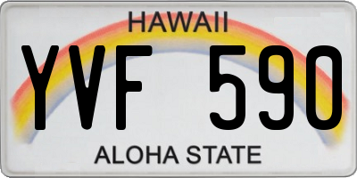 HI license plate YVF590