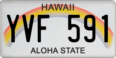HI license plate YVF591