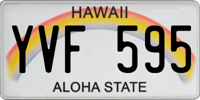HI license plate YVF595