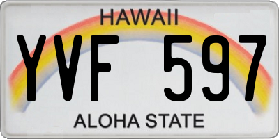HI license plate YVF597