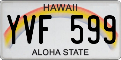 HI license plate YVF599